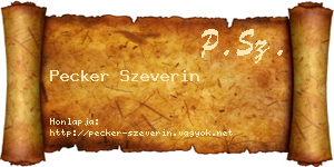 Pecker Szeverin névjegykártya